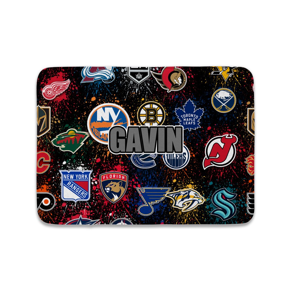 PERSONALIZED FLOOR MAT-NHL SPLATTER TEAMS